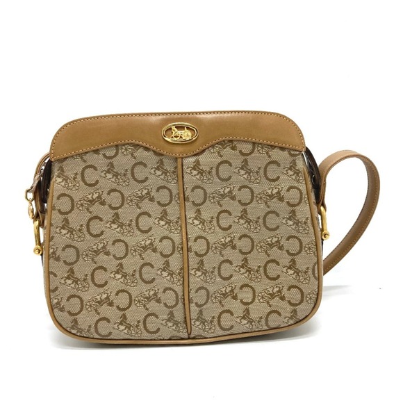 CELINE C Macadam Shoulder Bag, Crossbody Leather, Women's, Beige - Picture 1 of 10